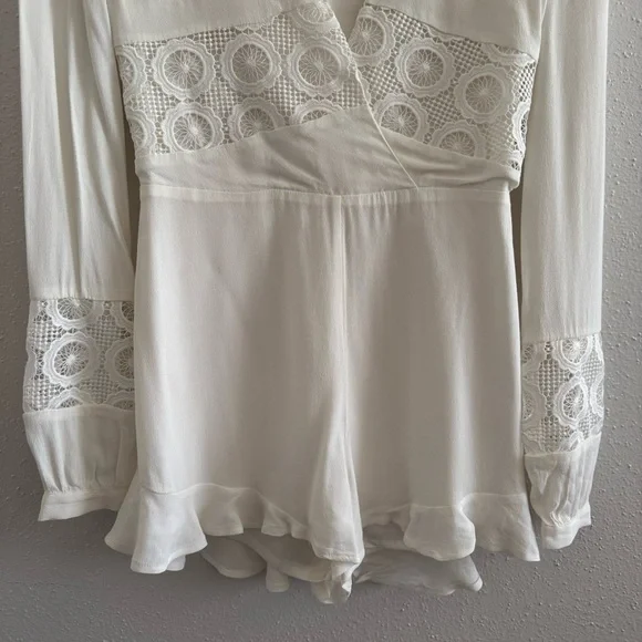 Lovers + Friends Jesse Crochet White Romper - Picture 6 of 11